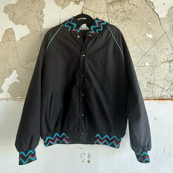 Vintage Bomber Jacket West Ark USA Southwestern Aztec Mens 2XL Western Workwear - Picture 2 of 7
